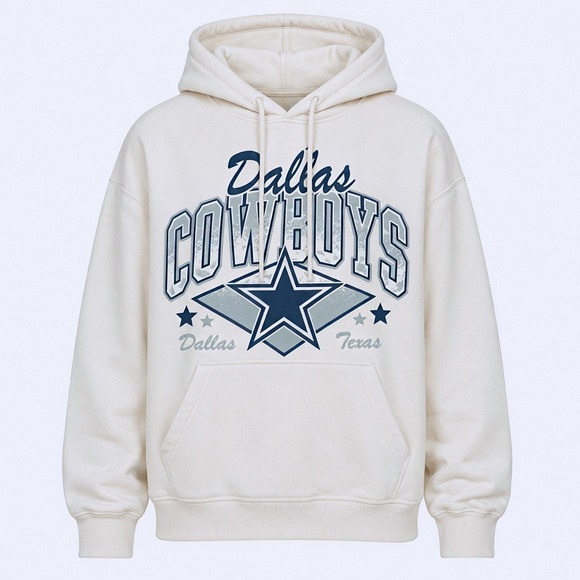 Champion Tops - NWT Champion Dallas Cowboys Hoodie Cream Navy Official NFL Team Apparel Size M